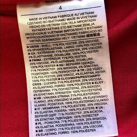 Banana Republic Sexy Red Dress Womens 4 Red Sleeveless Stretch Career Minimalist - Picture 8 of 9